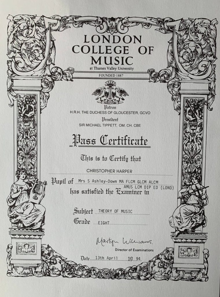Grade 8 Theory certificate